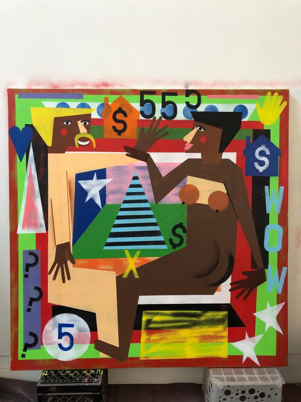 Nina Chanel Abney Untitled, 2019 Acrylic and collage on canvas