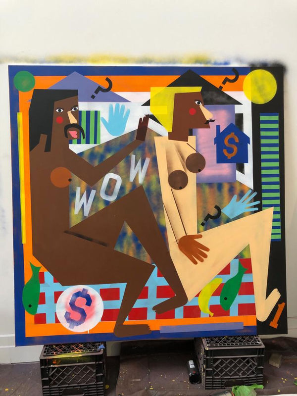 Nina Chanel Abney Untitled, 2019 Acrylic and collage on canvas