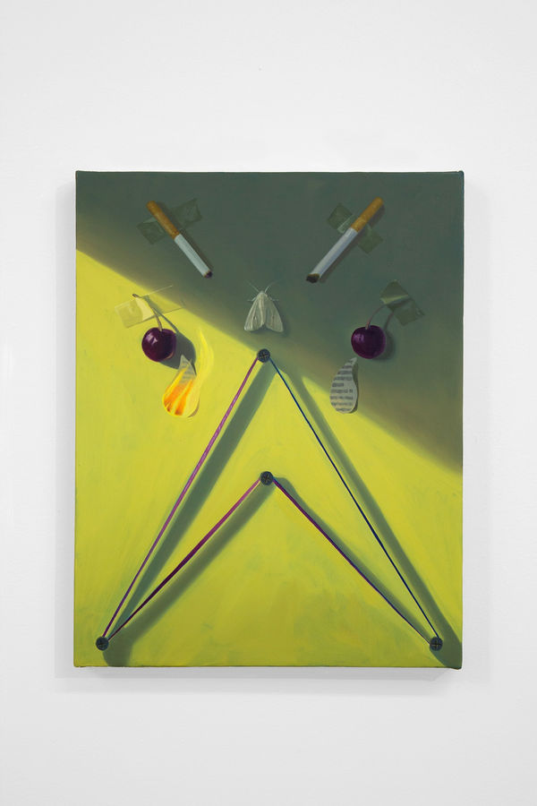 Paul Rouphail Face In A Green Room, 2019 Oil on linen mounted on panel 29 x 35 cm. 11 x 13 in.