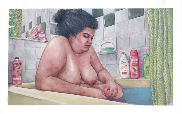 Shona McAndrew Springtime, 2020 watercolor and gouache on paper 59 x 95 cm. 23 x 37 in