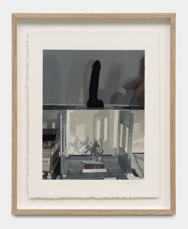 Paul Rouphail Hunter, 2023 Gouache and pencil on paper 53 x 42.7 cm. (framed) 21 x 17 in. (framed)