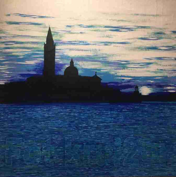 Andrea Valleri Ermeneutica della Storia (Venezia, Bacino San Marco), 2017 Mixed media on board /Tecnica mista su tavola 100 x 100 cm 39 3/8 x 39 3/8 in