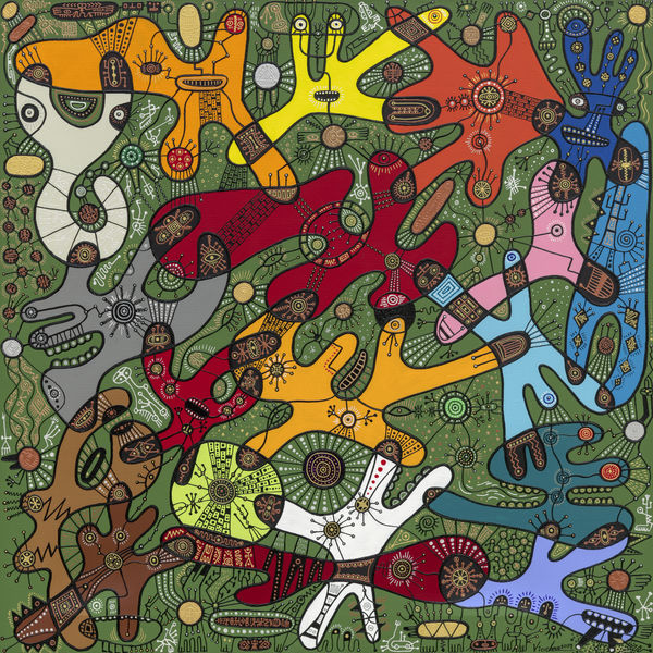 Vio Choe Happy Cell 2016 Acrylic on canvas 100 × 100 cm