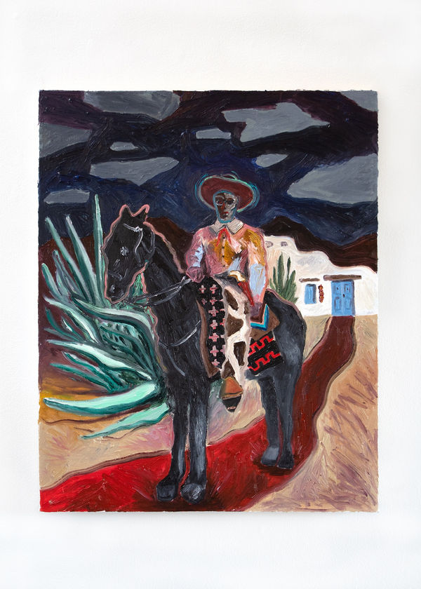 James Johnson Self Portrait As Saddle Tramp, 2021 Oil on canvas 30 x 24 in.