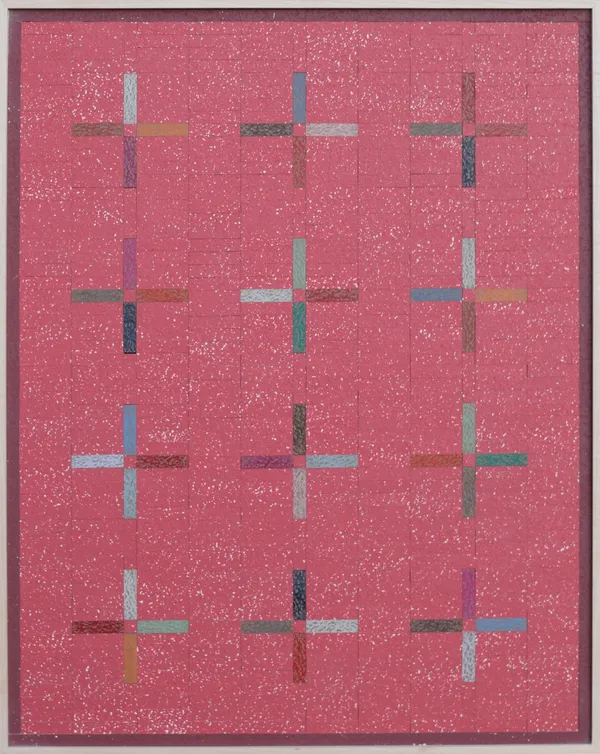 WILL SEARS, Late September, 2022, Latex, colored pencil and wood assemblage, 22 x 17.5”