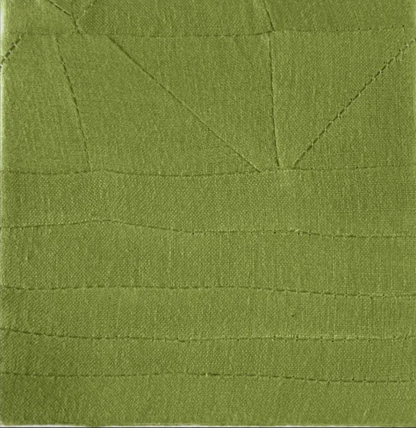 RACHEL GLORIA ADAMS, Green Study, 2022, Linen, 6 x 6"
