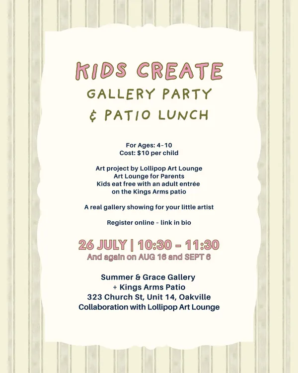 Kids Create Gallery Party & Patio Lunch