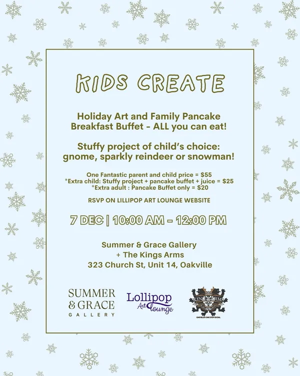 Kids Create Holiday Art and Family Pancake Breakfast Buffet