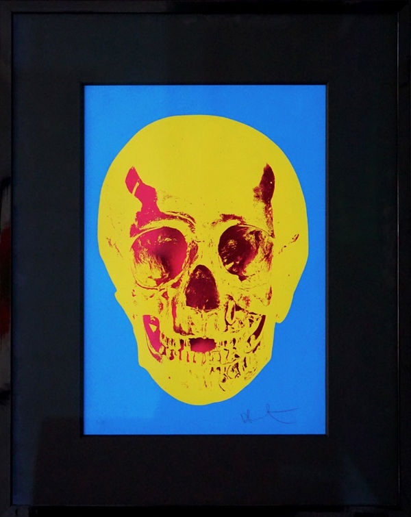 Damien Hirst, Skull Yellow/Red, 2012