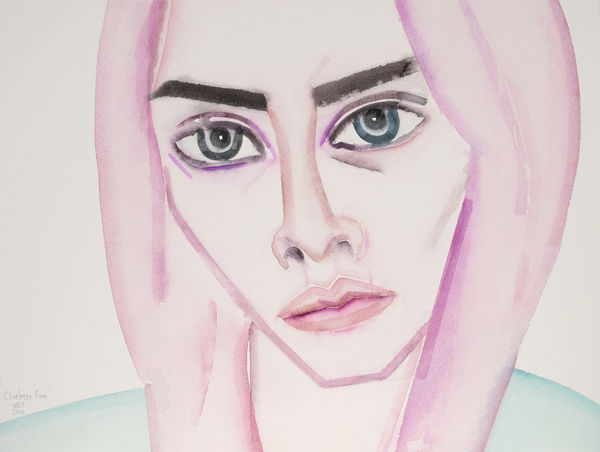 Charlotte Free, HU Zi 胡子, 2014. Gouache on paper 纸上水粉, 43 × 55 cm