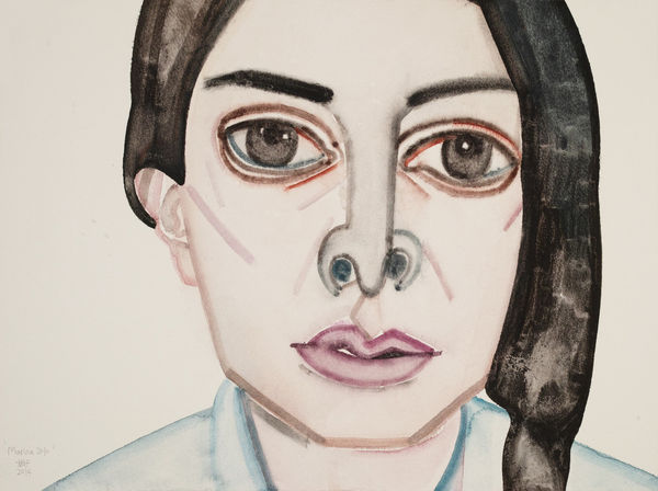 Marina 2010, HU Zi 胡子, 2014, Gouache on paper纸上水粉, 40 × 53 cm