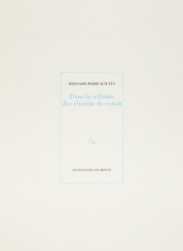 Claire Morel, Dans la solitude des champs de coton, 2018