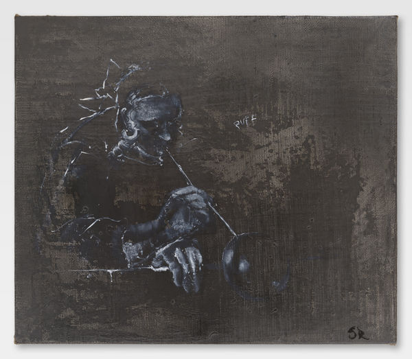 Puff, 2024, Oil and pigmented marble powder on jute, 60 x 70 cm | 23.6 x 27.6 in.