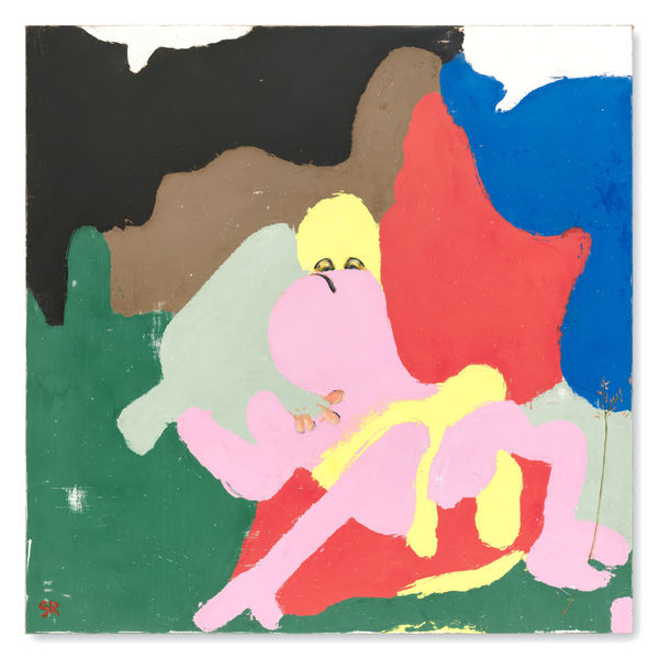 The Baron and his Moral/III, 2024, oil and pigmented marble powder on jute, 130 x 130 cm | 51.2 x 51.2 in.