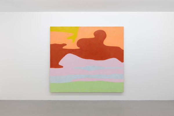 Subversive Softening or the softened reality, 2021, pigmented marble powder on jute, 205 x 230 cm | 80.7 x 90.6 in