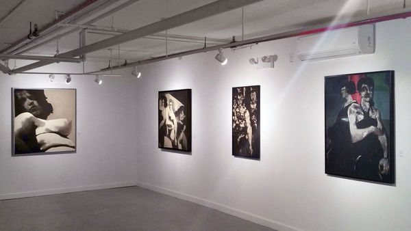 Installation view of 2017 exhibition, Boris Lurie: Life After Death, at Westwood Gallery NYC