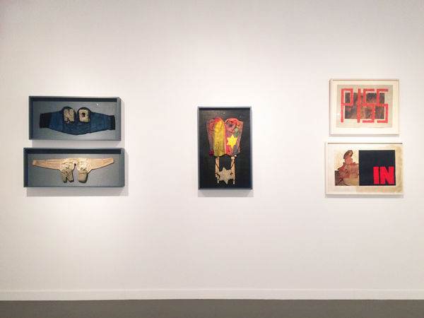 Installation view of 2017 exhibition, Boris Lurie: Life After Death, at Westwood Gallery NYC