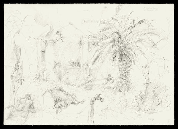 William Kentridge Lunch in the Garden, 1980 signed, dated 27 November 1980 and inscribed '8 Junction Avenue' pencil on paper 51 x 72 cm