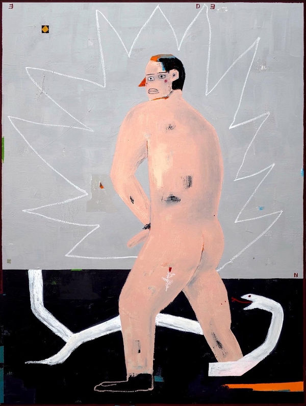 HYANGMOK BAIK, Adam (2021), mixed media on canvas, 130x97cm copy, 2021