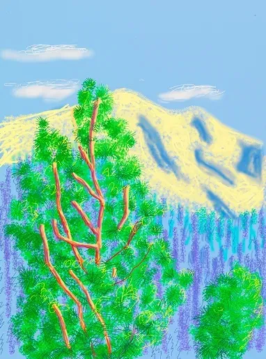 DAVID HOCKNEY The Yosemite Suite, No. 9, 2010 iPad drawing printed on paper 37 x 28 in Edition of 25 PRICE: Contact for Pricing