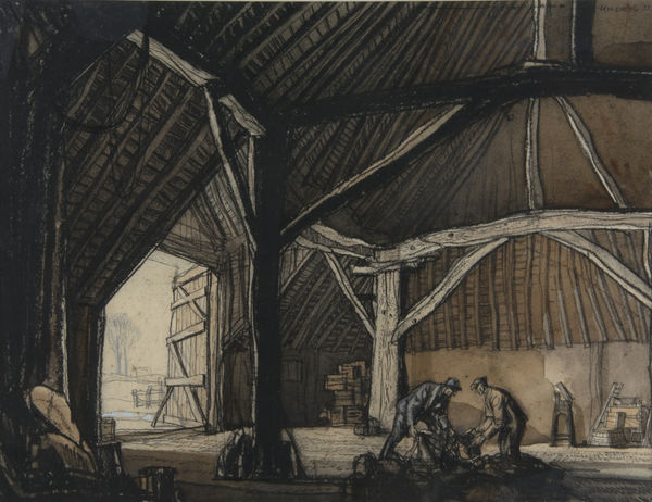 Rowland Hilder, The Barn in Winter
