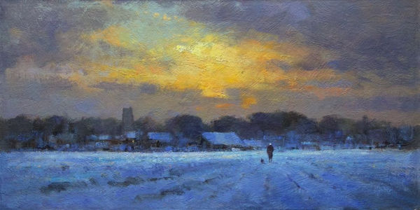 Matthew Alexander, Sunset and Snow, St Nicholas-at-Wade
