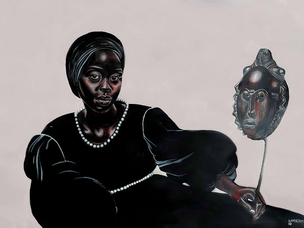 PORTRAIT OF A WOMAN HOLDING A MIRROR