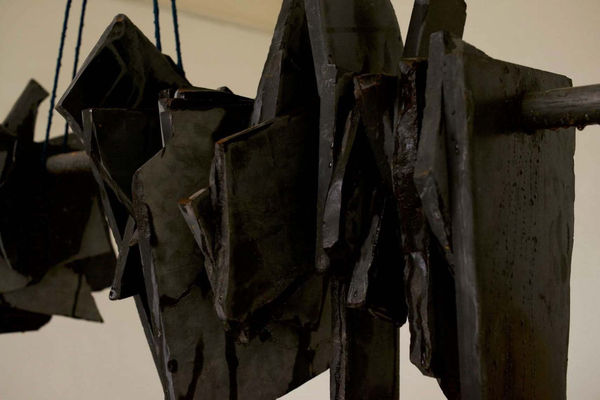 Laurence Petrone, NOUS (Autrefois Toi) / 2022 (graduation, Royal Academy of Fine Arts, Antwerp) stone copper, lead, rope, steel, wood, cast iron, water, sunlight photo: Flor Maesen