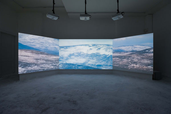Lydia Hannah Debeer Melting Mountains, 2023 Video triptych