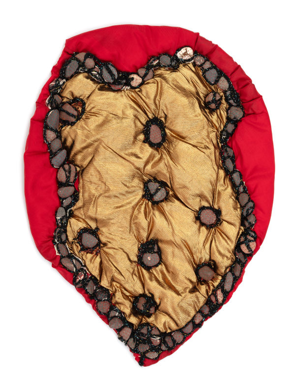 Prayer (Healing Shawl), 1995 Fabric, stones, yarn, plastic netting, thread 22 x 16 x 1.5 in. (55.9 x 40.6 x 3.8 cm)