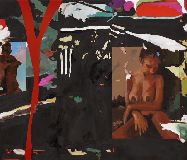 Kudzanai-Violet Hwami Wishbone , 2024 Oil, pastel, acrylic on linen 105 x 122 cm 41 3/8 x 48 in | © Kudzanai-Violet Hwami Courtesy the artist and Victoria Miro