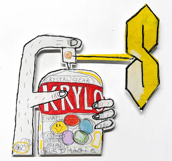 KRYLON « S » AMÉRICAIN, 2024 66 x 60 cm acrylique sur bois acrylic on wood