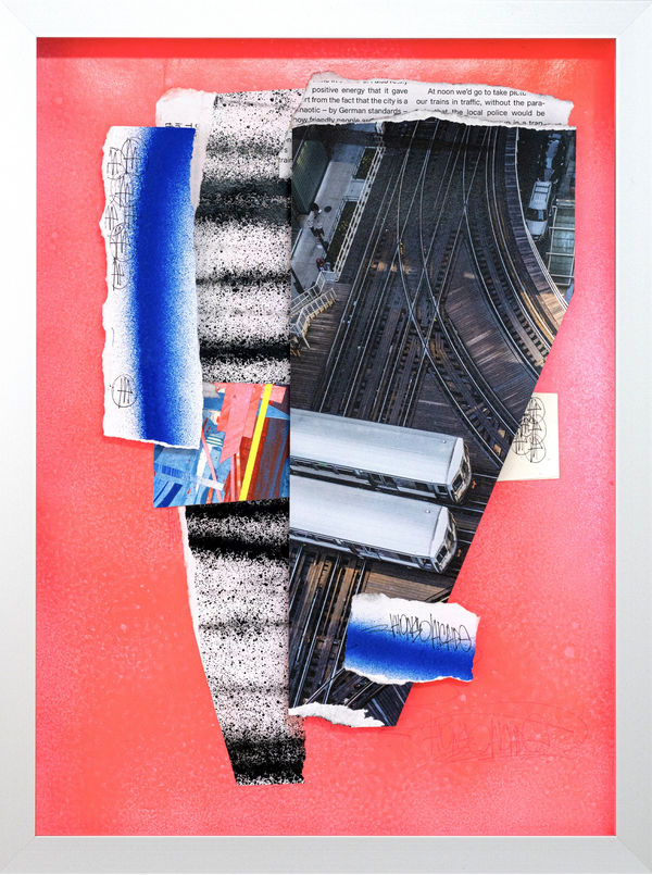 4430 miles to Chicago, 2024 40 x 30 cm technique mixte sur papier mixed media on paper