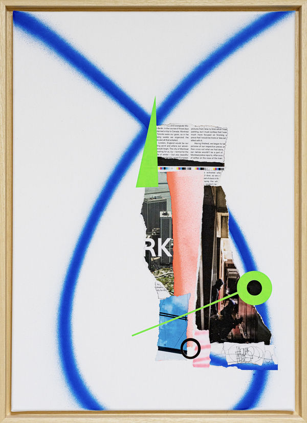 BCN to JFK, 2024 50 x 70 cm technique mixte sur toile mixed media on canvas