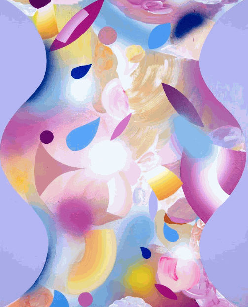 Pot sucré I 100 x 80 cm, 2024 acrylique et aérosol sur toile de lin acrylic and spray paint on linen