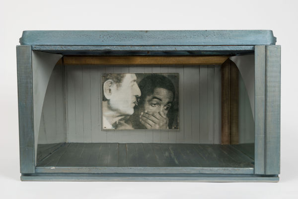 Front Page #1, 1985 Wood and mixed media in wooden drawer 13 x 24 3/4 x 14 in 33 x 62.9 x 35.6 cm