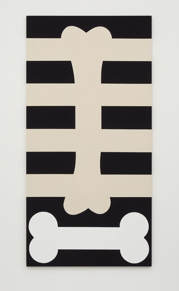 Math Bass Bones, 2017 verso gouache on canvas 72 x 36 inches