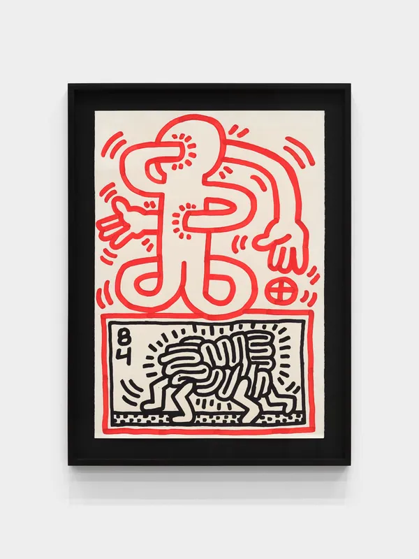 Keith Haring Untitled, 1984 Sumi Ink on paper 39 3/8 x 27 1/2 in; 100 x 69.8 cm 45 3/4 x 34 x 2 in; 116.2 x 86.4 x 5.1 cm (framed) (KH_140)