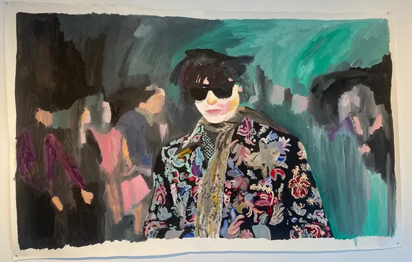 Marina Bunimov Floral_2047 (2016), Óleo sobre papel, 87 × 140 cm