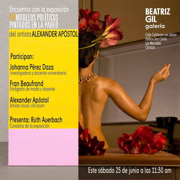 Encuentro con la exposición 40 modelos políticos pintados en la pared del artista Alexander Apóstol