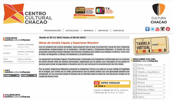 Obras de Amalia Caputo y Esperanza Mayobre, Centro Cultural Chacao