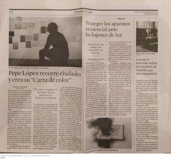 Pepe López recorre ciudades y crea su 'Carta de color', El Universal