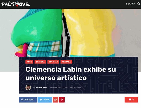 Clemencia Labin exhibe su universo artístico, Pal' toque