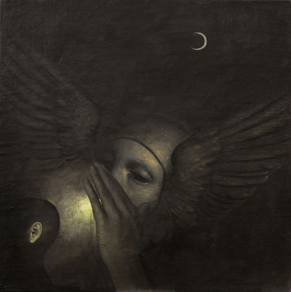 Buio Pneuma, 2026, Oil on jute on wood, 50 × 50,3 cm