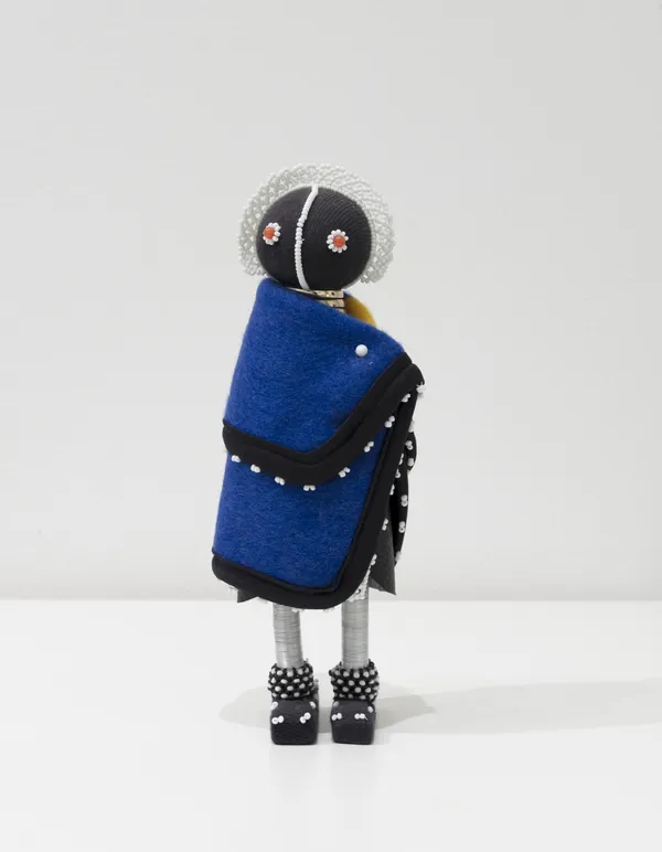 Esther Mahlangu, Untitled, 2009, Sculpture in fabric, beads and assemblage of various materials, 28 × 12 × 8 cm