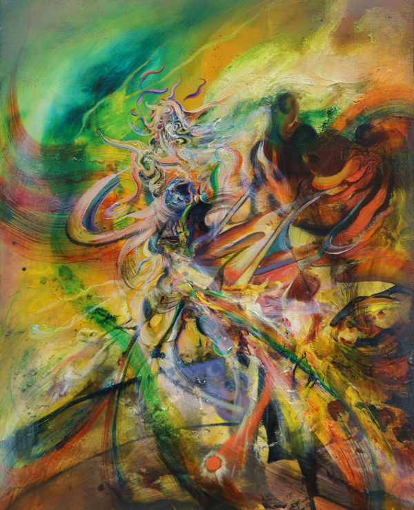 Ruben Pang Cartilage of Siren Songs 2018 Oil, alkyd and synthetic varnish on wood panel 40 x 33 cm