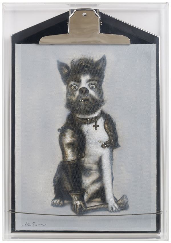 Ronald ventura Human Study series A 2017 Graphite and oil on canvas on clip board/plex frame 37 x 26 cm