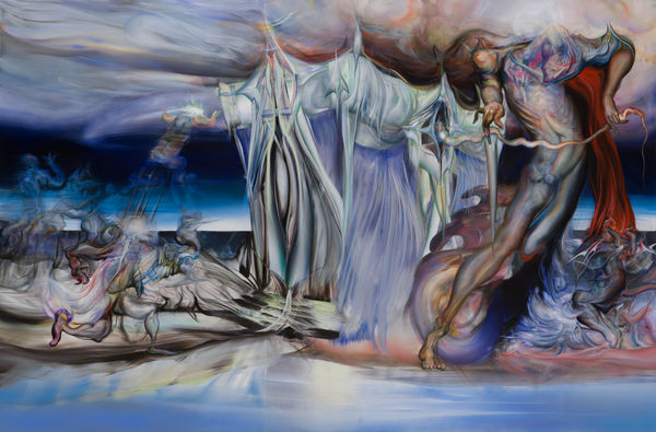 Ruben Pang Atavision: Songs in My Register 2023 Oil, alkyd and dammar varnish on aluminum composite panel 120 × 180 cm