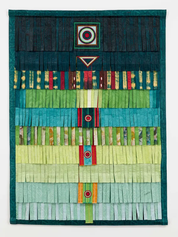 Abdoulaye Konaté, Composition en vert aux cercles rouges, 2018