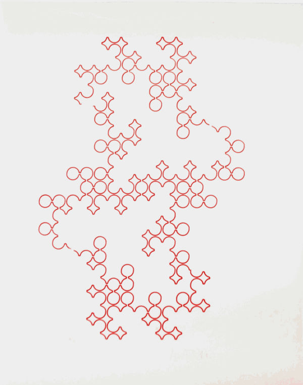 Herbert W. Franke Drakula No 001 , 1971 Vintage plotter print on paper, unique 40 x 29 cm